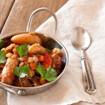 Easy 5-ingredient beef stew from Stephanie at Recipe Renovator | 5 minutes prep then into the slow cooker! Gluten-free, dairy-free, low-sodium, paleo