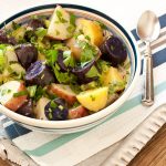 Red, white, and blue potato salad with peppery radish dressing from Recipe Renovator | Bright, fresh, herby as well as gluten-free, low-sodium, and dairy-free. Can easily be vegan. Red, white, and blue potato salad with peppery radish dressing from Recipe Renovator | Bright, fresh, herby as well as gluten-free, low-sodium, and dairy-free. Can easily be vegan.