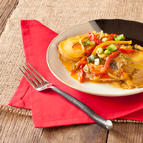 Scalloped potatoes with roasted chiles from The Migraine Relief Plan